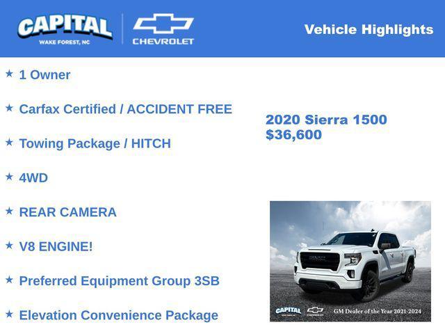 used 2020 GMC Sierra 1500 car, priced at $36,600