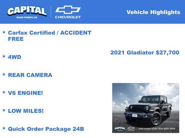 used 2021 Jeep Gladiator car, priced at $27,700