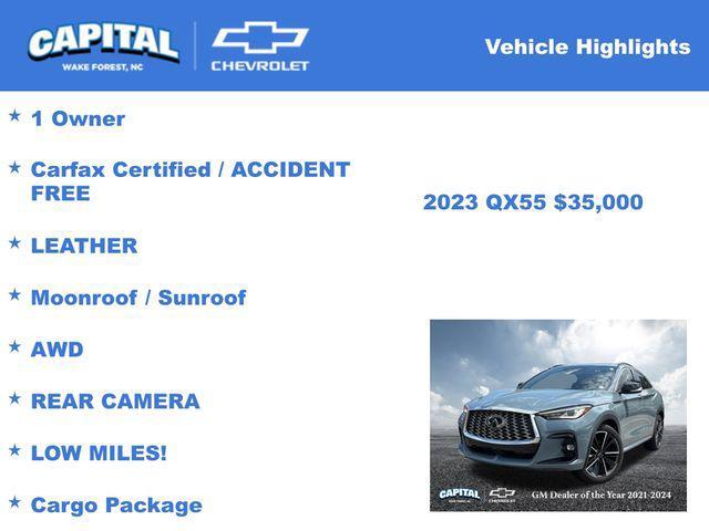 used 2023 INFINITI QX55 car, priced at $35,000