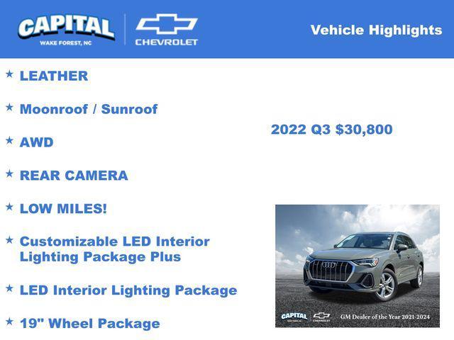 used 2022 Audi Q3 car, priced at $30,500