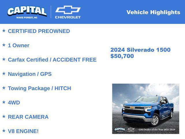 used 2024 Chevrolet Silverado 1500 car, priced at $50,700
