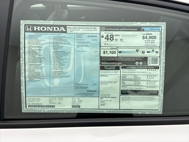 new 2025 Honda Civic car, priced at $31,936