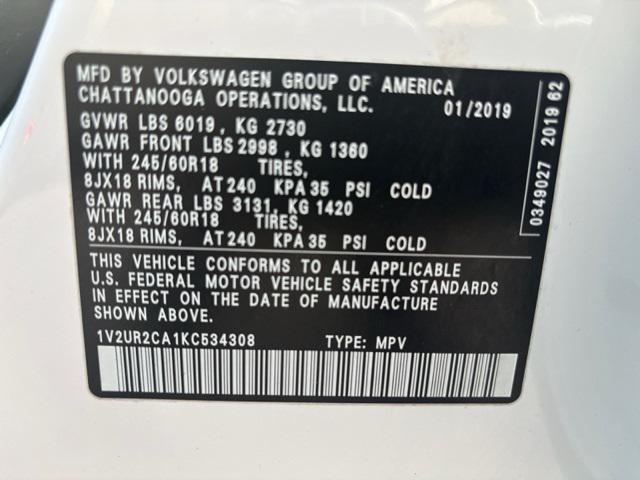 used 2019 Volkswagen Atlas car, priced at $18,874