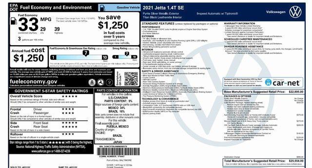 used 2021 Volkswagen Jetta car, priced at $20,495