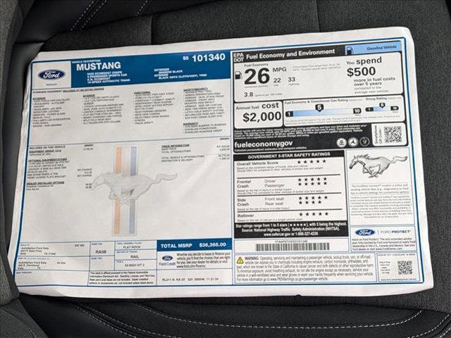 new 2025 Ford Mustang car, priced at $36,365