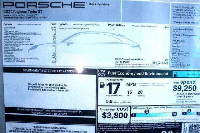 used 2024 Porsche Cayenne car, priced at $213,500