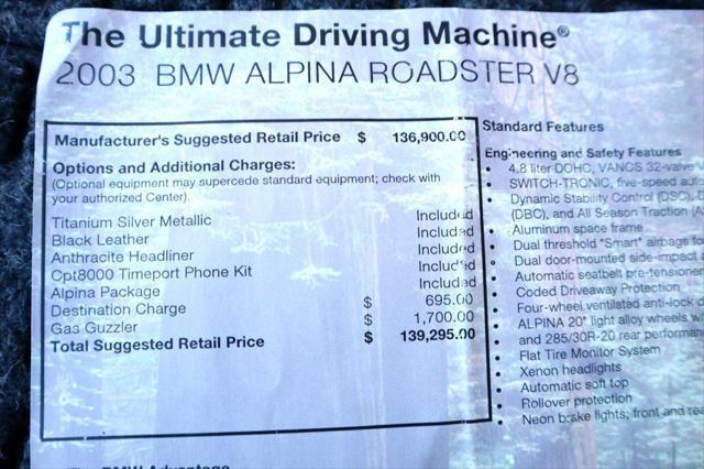 used 2003 BMW Z8 car, priced at $399,500