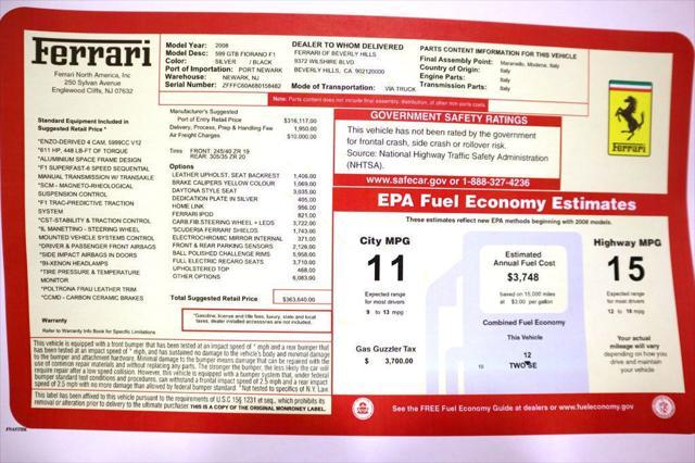 used 2008 Ferrari 599 GTB Fiorano car, priced at $189,950