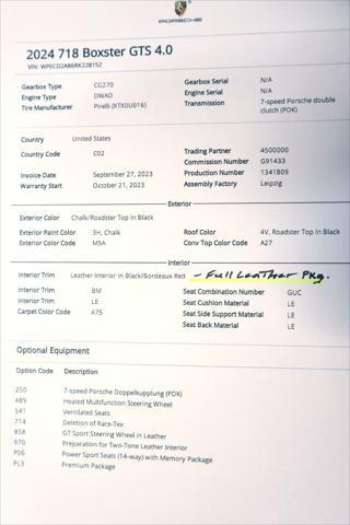 used 2024 Porsche 718 Boxster car, priced at $122,500