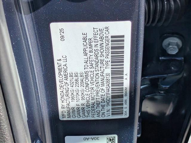new 2025 Honda Accord car, priced at $30,537