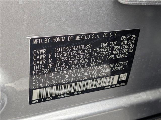 new 2026 Honda HR-V car, priced at $26,683