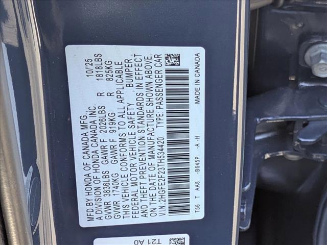 new 2026 Honda Civic car, priced at $25,367