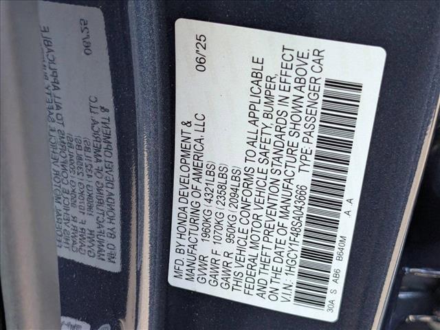 new 2025 Honda Accord car, priced at $30,492
