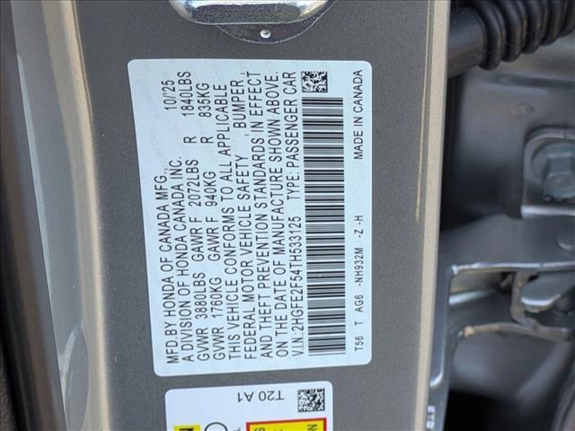 new 2026 Honda Civic car, priced at $26,730