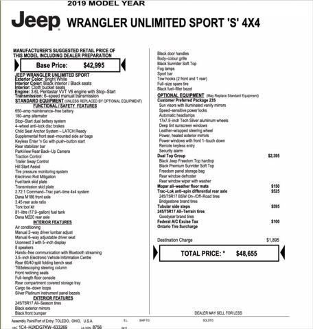 used 2019 Jeep Wrangler Unlimited car, priced at $22,880