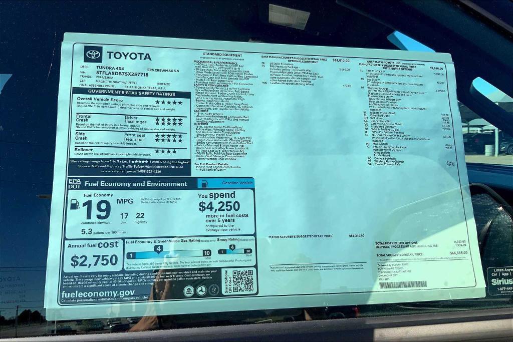 new 2025 Toyota Tundra car, priced at $59,565