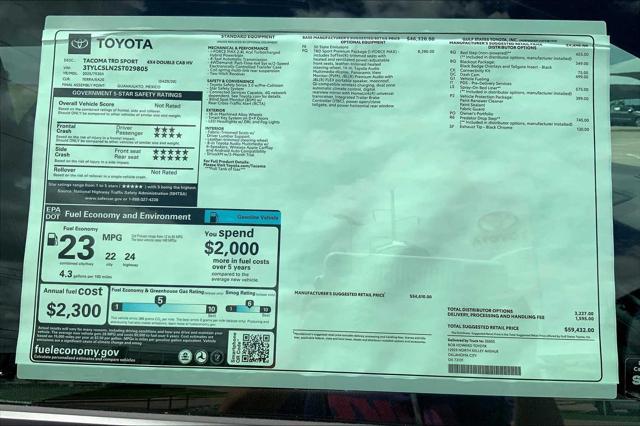 new 2025 Toyota Tacoma car, priced at $55,857