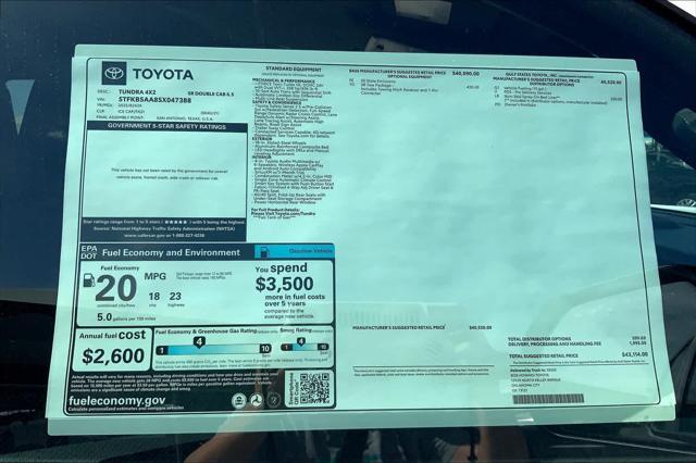 new 2025 Toyota Tundra car, priced at $41,319