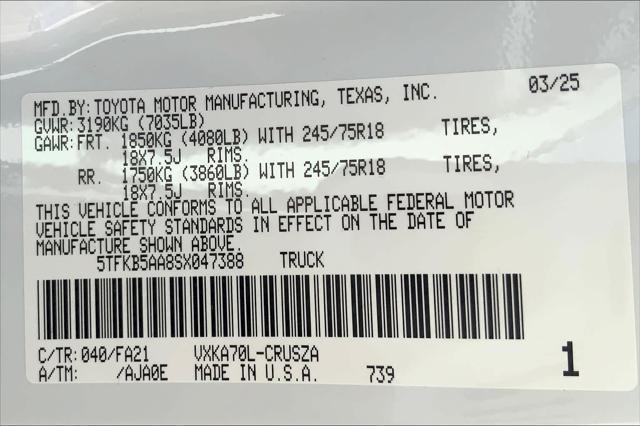 new 2025 Toyota Tundra car, priced at $41,319