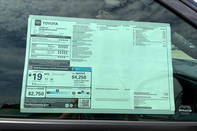new 2025 Toyota Tundra car, priced at $49,137