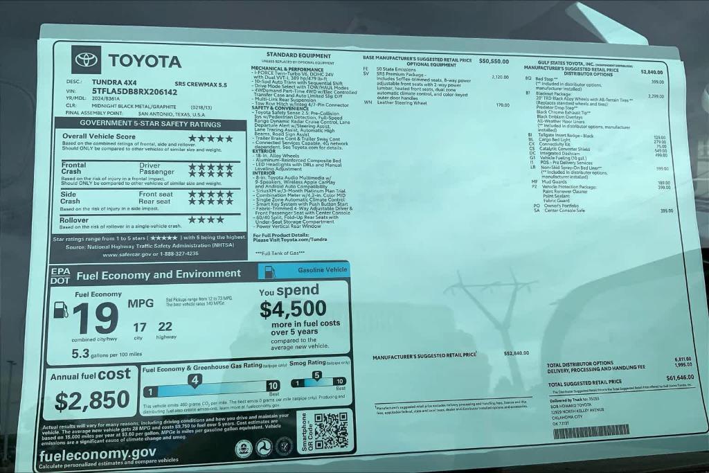 new 2024 Toyota Tundra car, priced at $54,873