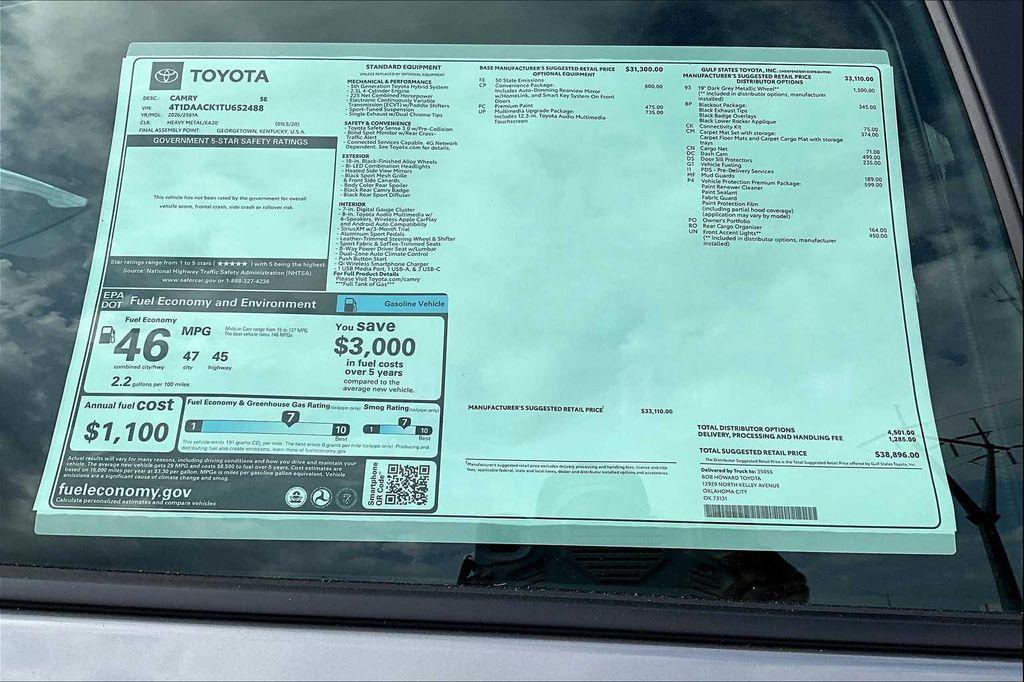 new 2026 Toyota Camry car, priced at $36,369