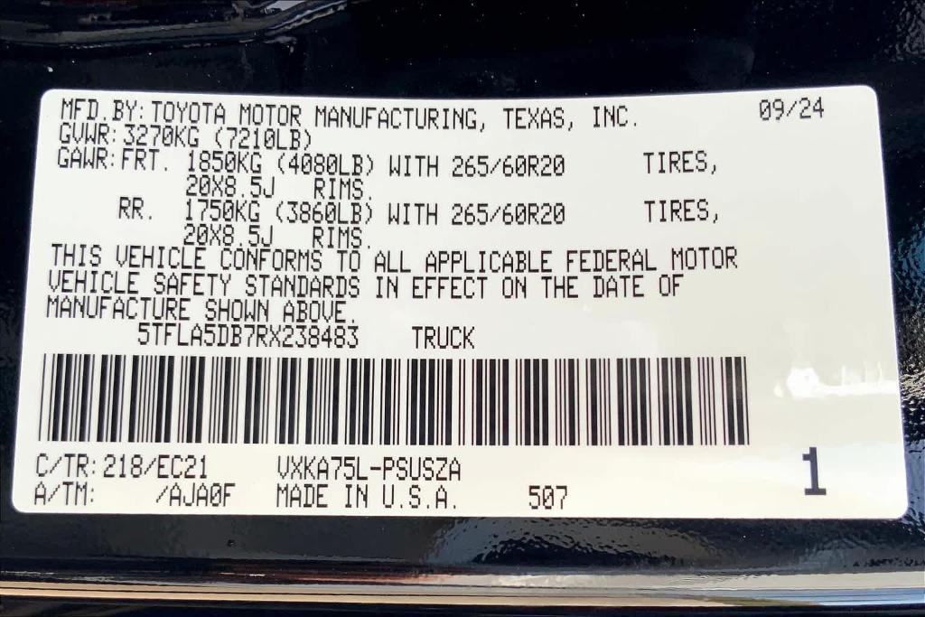 new 2024 Toyota Tundra car, priced at $52,648