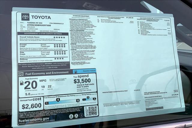 new 2025 Toyota Tundra Hybrid car, priced at $71,157