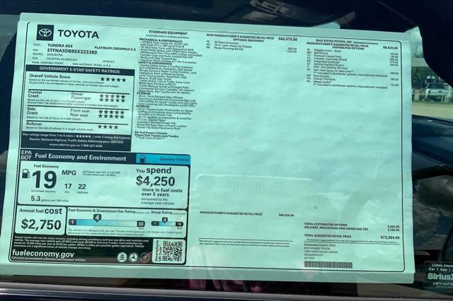 new 2025 Toyota Tundra car, priced at $69,032