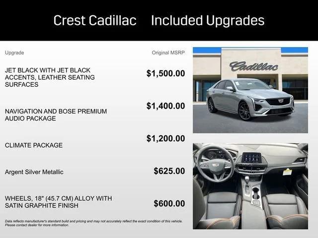 new 2025 Cadillac CT4 car, priced at $46,915
