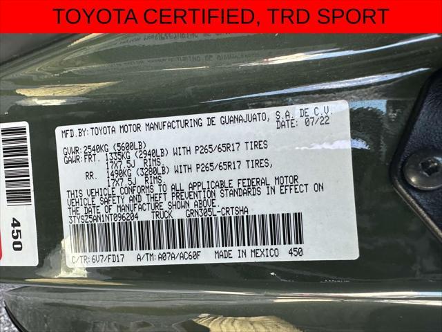 used 2022 Toyota Tacoma car, priced at $33,555