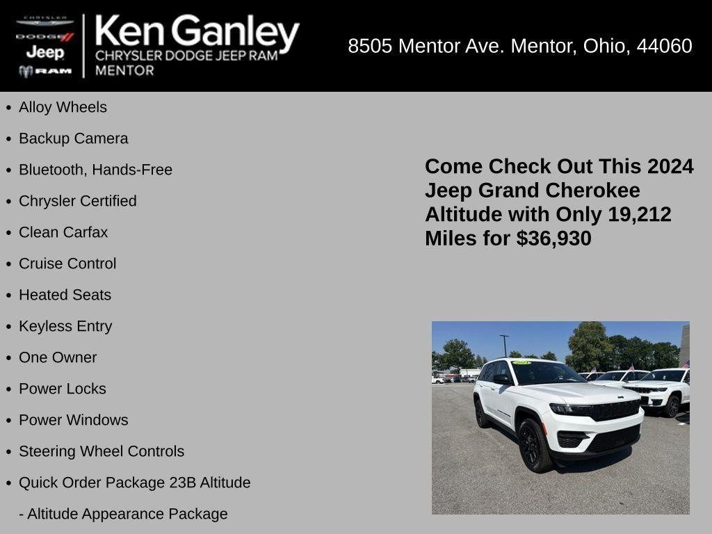 used 2024 Jeep Grand Cherokee car, priced at $36,930