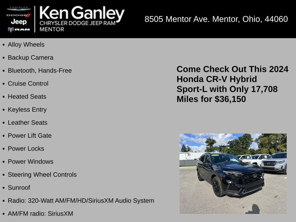 used 2024 Honda CR-V Hybrid car, priced at $36,150