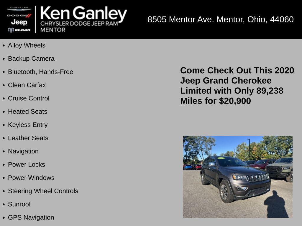 used 2020 Jeep Grand Cherokee car, priced at $20,900