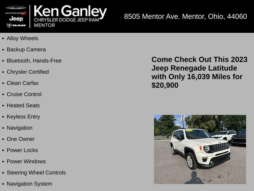 used 2023 Jeep Renegade car, priced at $20,900
