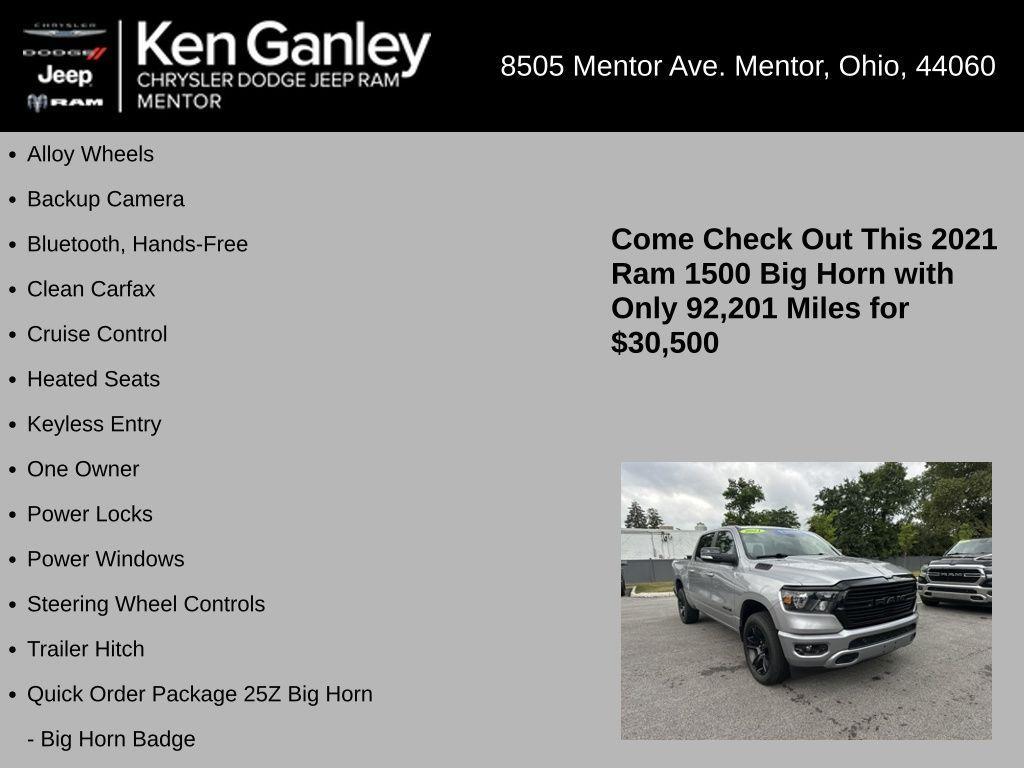 used 2021 Ram 1500 car, priced at $30,500