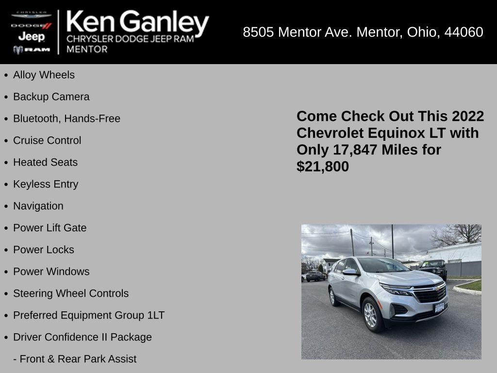 used 2022 Chevrolet Equinox car, priced at $21,800