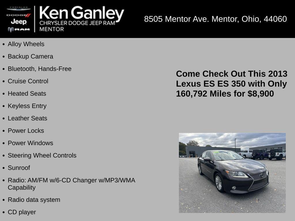 used 2013 Lexus ES 350 car, priced at $8,900