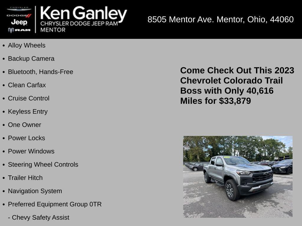 used 2023 Chevrolet Colorado car, priced at $33,879
