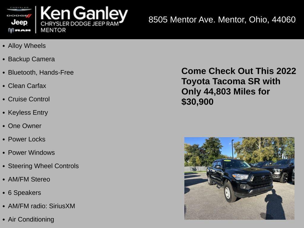 used 2022 Toyota Tacoma car, priced at $30,900