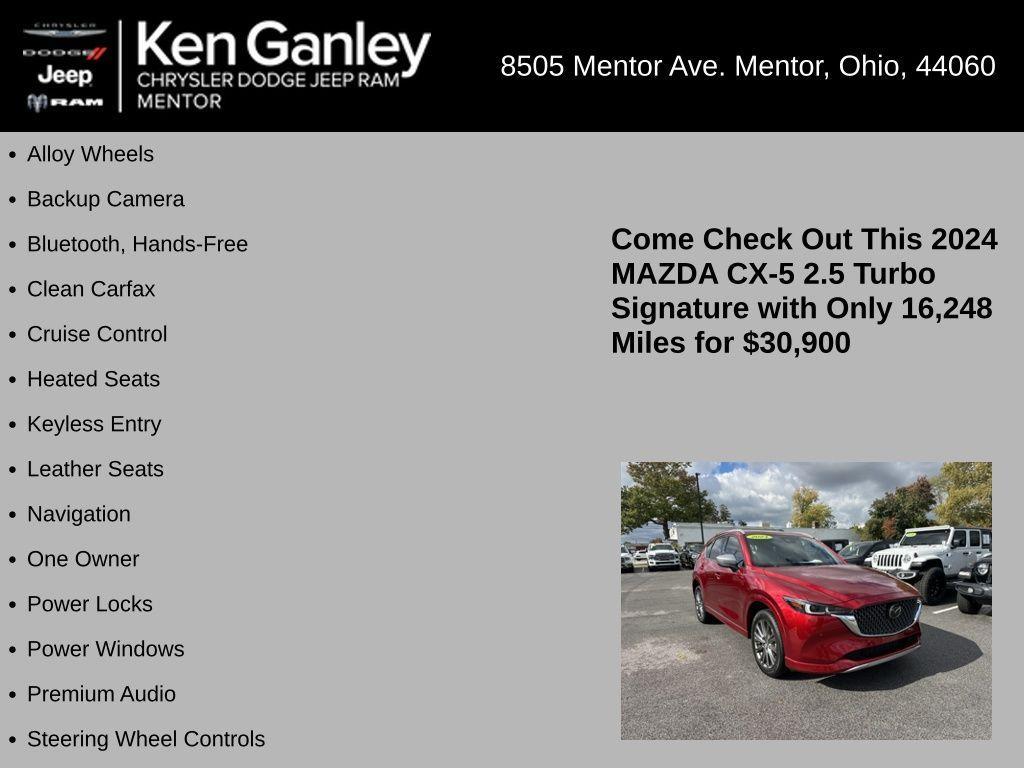 used 2024 Mazda CX-5 car, priced at $30,900
