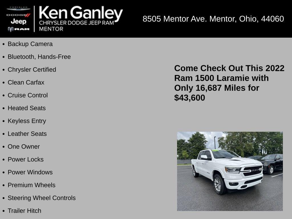 used 2022 Ram 1500 car, priced at $43,600