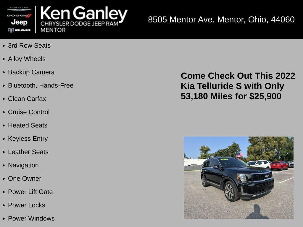 used 2022 Kia Telluride car, priced at $25,900
