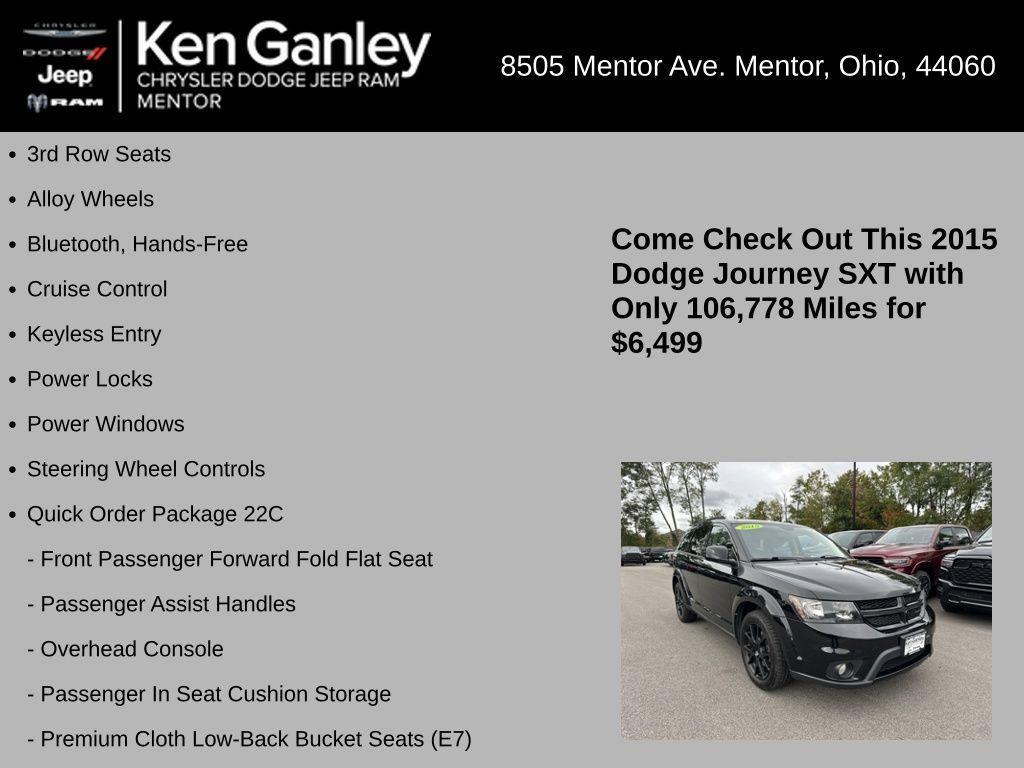used 2015 Dodge Journey car, priced at $6,499