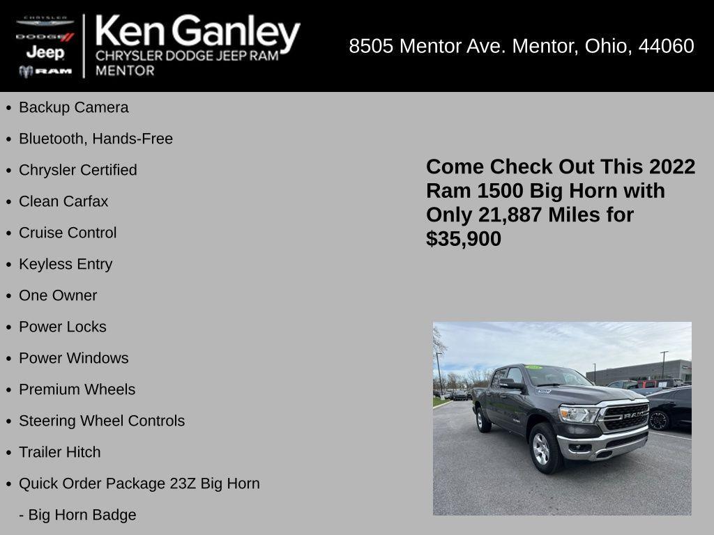 used 2022 Ram 1500 car, priced at $35,900