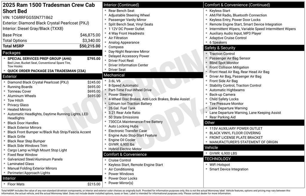 new 2025 Ram 1500 car, priced at $36,656