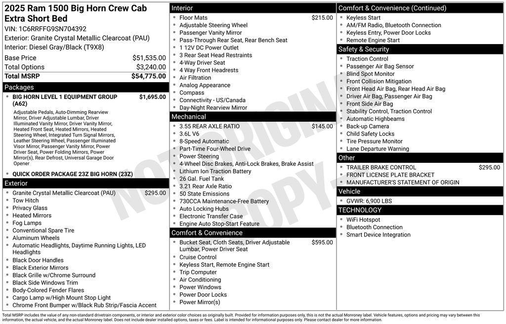 new 2025 Ram 1500 car, priced at $46,188