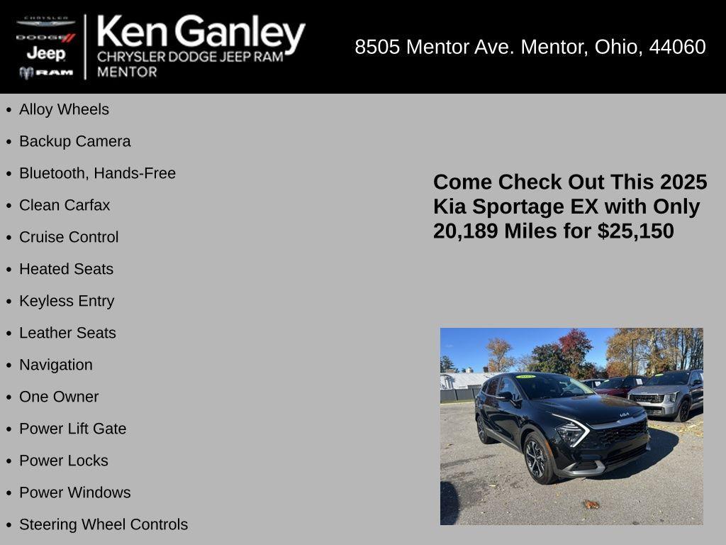 used 2025 Kia Sportage car, priced at $25,150