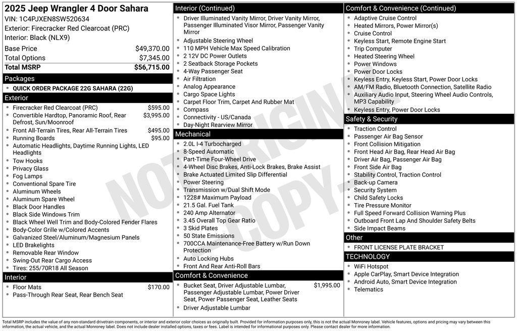 new 2025 Jeep Wrangler car, priced at $49,997