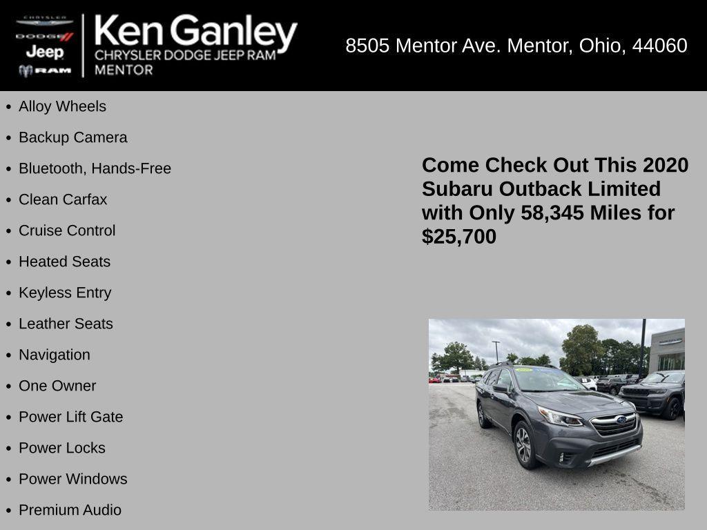 used 2020 Subaru Outback car, priced at $25,700